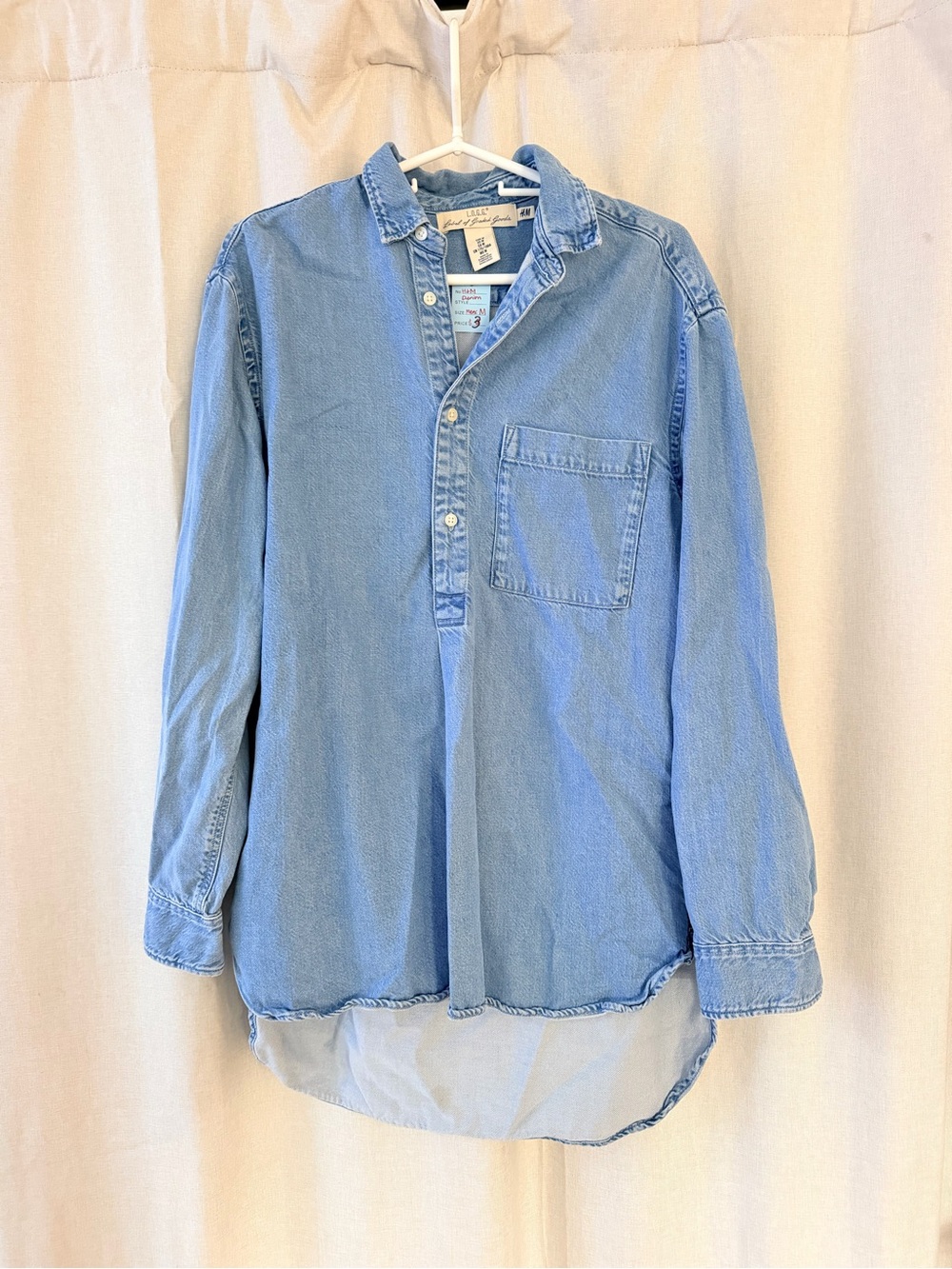 H&M Light Blue Casual Button Half-Placket Shirt